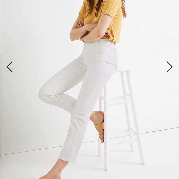 NWOT Madewell Classic Straight Leg Jean Petite Cropped Tile White Sz 23P - Picture 12 of 15